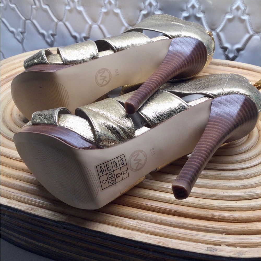 Michael Kors Gold Booties Sz 8 - Picture 4 of 5